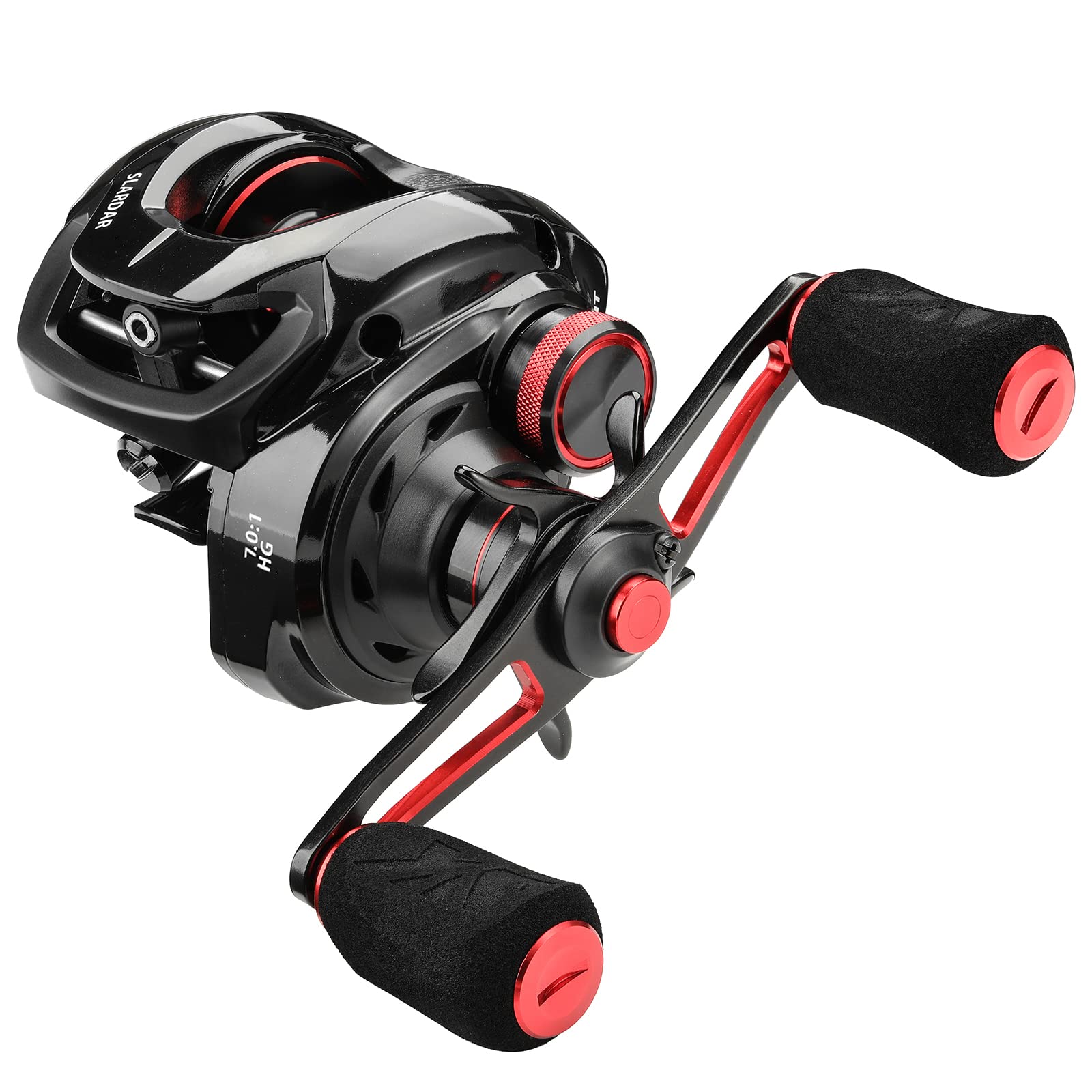Seaknight SLARDAR Baitcasting Fishing Reel Freshwater 10+1 Shielded Bearings 7.0:1 Gear Ratio High Speed Smooth Reels Carp Fishing Carbon Fiber Drag Max 18LB (7.0:1 Left Handle/Max 18LB)