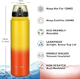 OLDLEY 1L Stainless Steel Water Bottle with 3 Lids Vacuum Insulated view 4