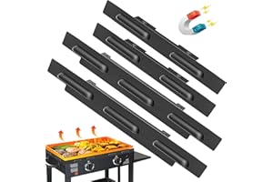 HONDONY Wind Guards for Blackstone 36 inch Griddle - Stainless Steel Magnetic Blackstone Griddle Accessories Protect Flame Hold Heat Save Gas Compatible with Rear Grease Cup Hood Side Shelf (Black)