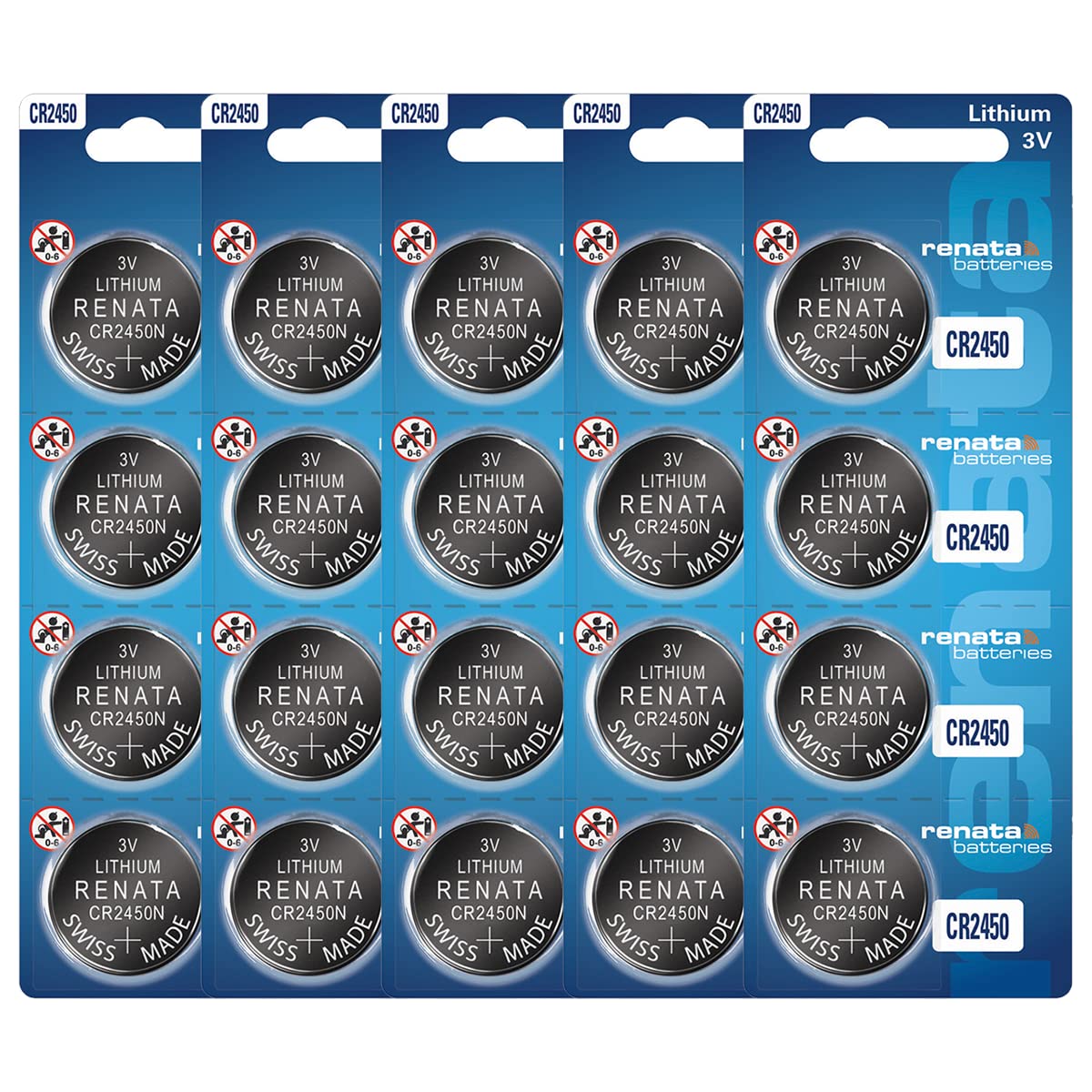 Renata CR2450N Batteries - 3V Lithium Coin Cell