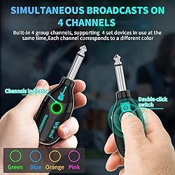 BEEONE 2.4GHz Mini Wireless Guitar System with 4