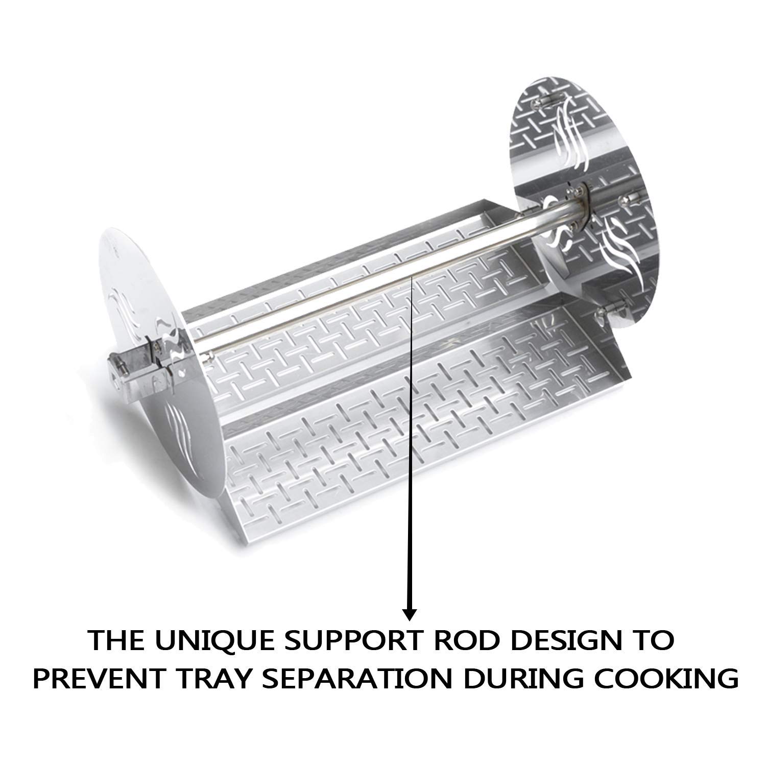 Onlyfire BBQ Grill Rotating Stainless Steel Rotisserie Trays Kit with