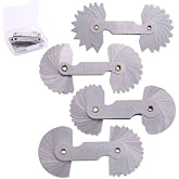 Glarks 4 Pack R0.3-1.5/ R1-6.5/ R7-14.5/ R15-25 Radius Gauge Set, Stainless Steel Radius Fillet Gage Portable Concave Convex Measuring Tool for Tool and Die Makers Check