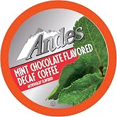 Andes Mints Chocolate Mint Decaf Flavored Coffee Pods, Compatible with K Cup Brewing Machines Including 2.0, Single Serve Peppermint Flavor Enhanced, 38 Count