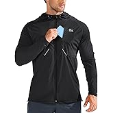 BROKIG Mens StealthZip Lightweight Running Jackets, Full Zip Workout Hoodie Track Windbreaker Athletic Gym Sweatshirts