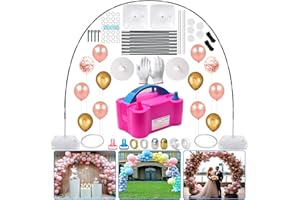 IRABEY Balloon Arch Kit and Balloon Pump, 10FT Width 9FT Height Adjustable Balloon Arch Stand with NEW DESIGNED 2 Balloon Stands Water Fillable Bases for Wedding Anniversary Birthday Party Baby Shower