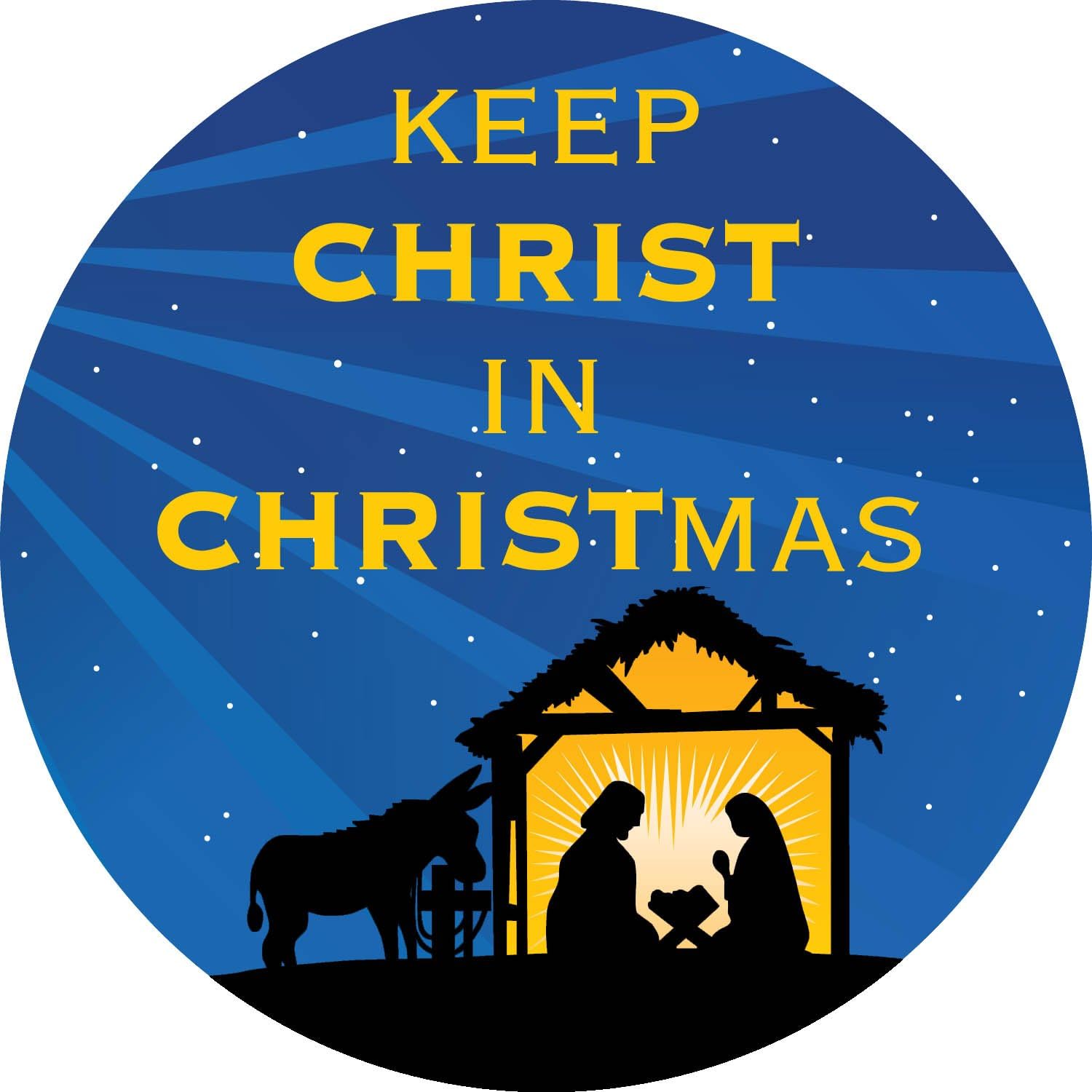 Large 5" Round "Keep Christ in Christmas" Magnet