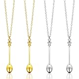 4 Pieces Spoon Necklace Teaspoon Pendant Necklace