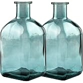 Coastal Style Small Decor Nordic Minimalist Glass Vase,Retro Green Set of 2 | Modern &amp; Simple Glass Modern Home Suit for Dining Table,Bookshelf,Entryway Decoration