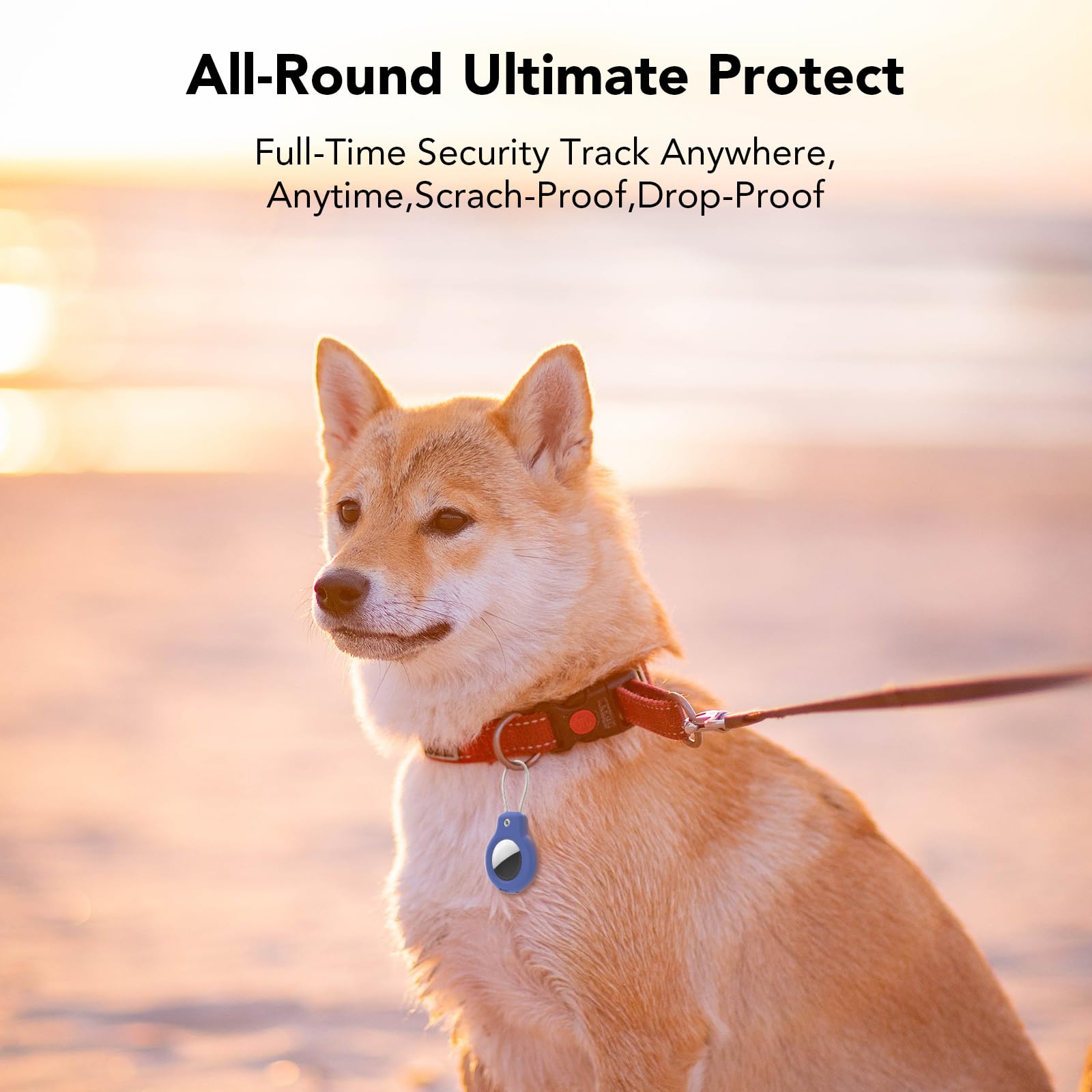 SPGUARD 4 Stück AirTag Hülle(1 st/2nd Generation) Kompatibel mit Apple AirTag Schlüsselanhänger, Air Tag Anhänger Secure Halter mit Kabel, AirTags Lock Case für Schlüssel, Gepäck, Rucksäcke & mehr 6