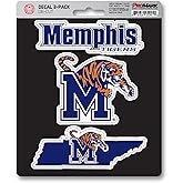FANMATS NCAA Memphis Tigers Team Decal, 3-Pack, 61074 Blue