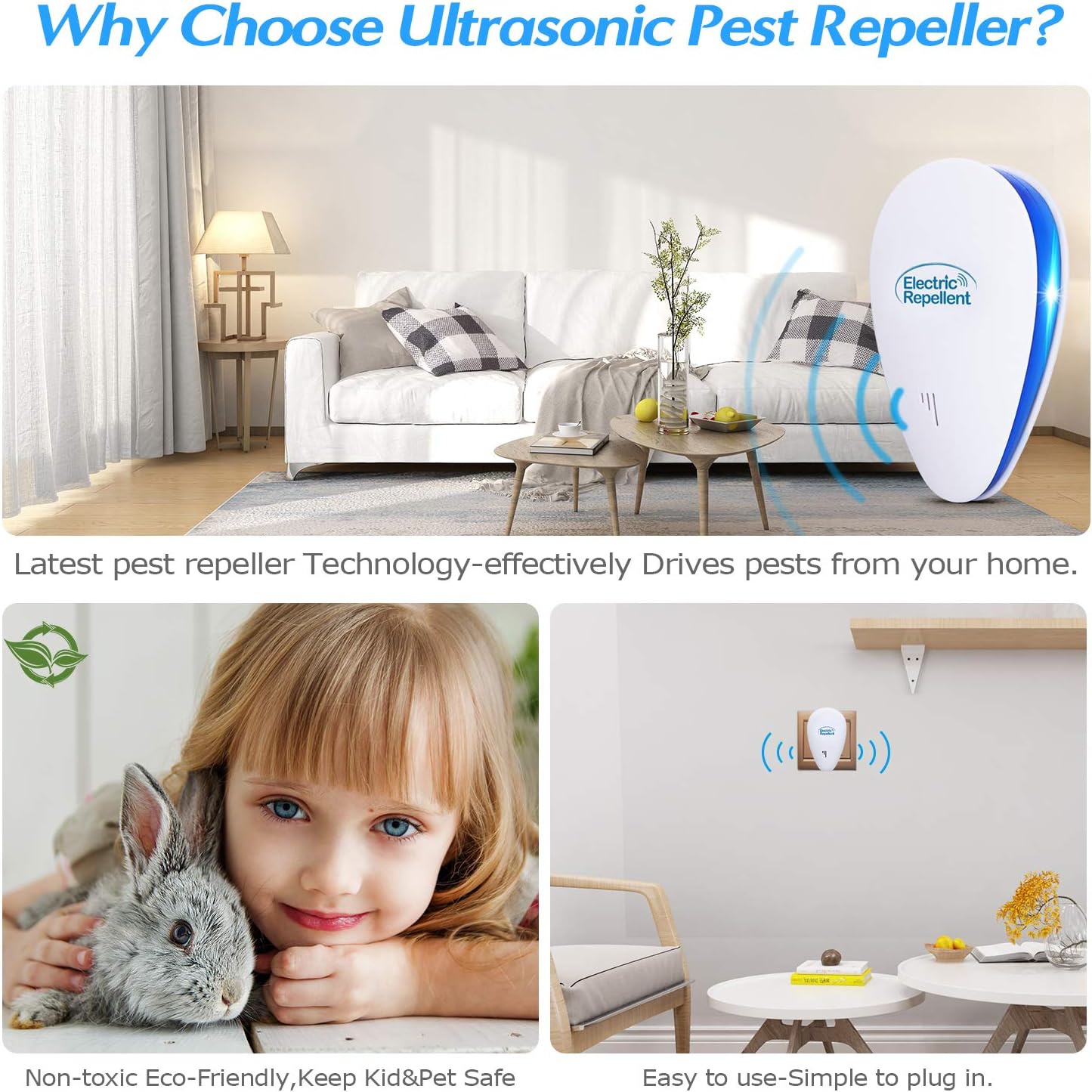 YOOKOON Ultrasonic Pest Repeller, Electronic Pest Repellent Indoor Plug in, Pest Defender for Insects Mice Ant Mosquito Spider Rodent Roach(6 Packs) : Garden & Outdoor