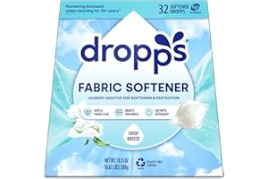 Dropps Laundry Fabric Softener Pods, Crisp Breeze (32 Pods) - Laundry Additive for Softening & Protection - HE Compatible Mineral Based Ingredients Laundry Supplies