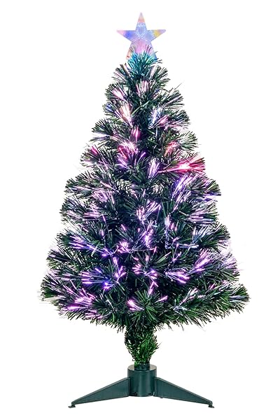 3FT FIBER OPTIC GREEN CHRISTMAS TREE ARTIFICIAL TREE...