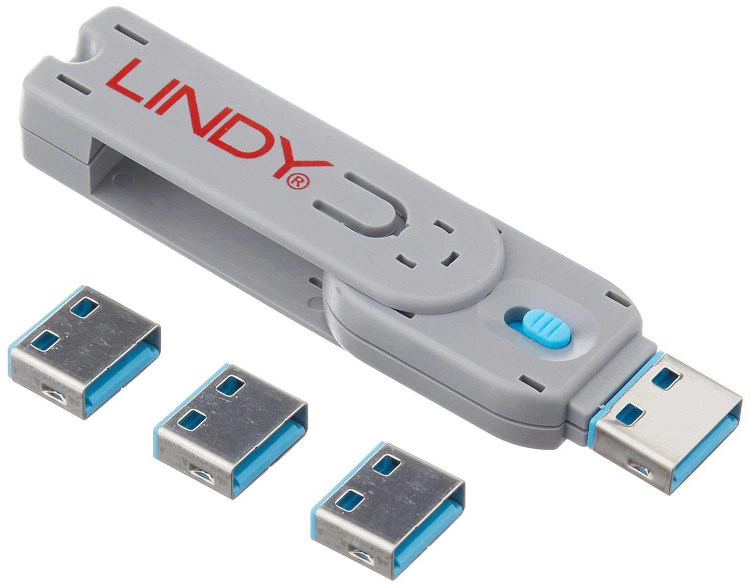 Lindy USB Port Blocker Pack of 4, Blue (40452) Amazon.in Computers