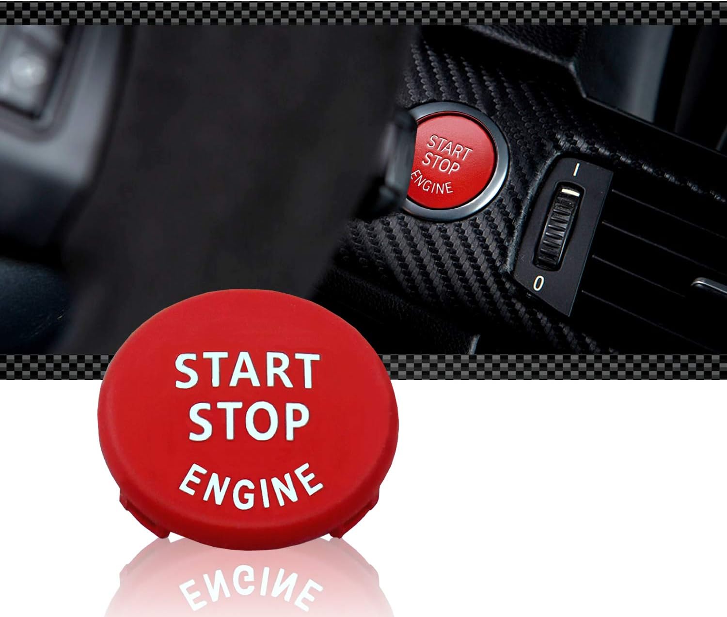 InSassy Red Start Stop Engine Button Replacement for BMW E Chassis - 1 3 5 6 7 X1 X3 X5 X6 Z Series - Engine Power…