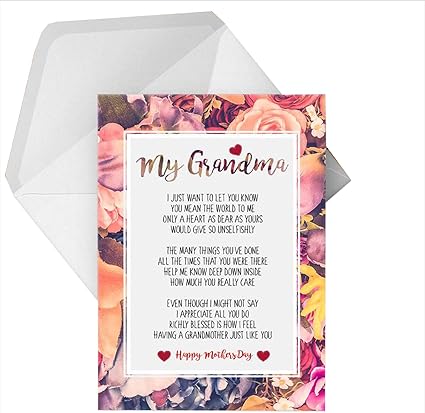 Personalizzato Nonna Nanna Poesia Biglietto D Auguri Qualsiasi Testo Per Tutte Le Occasioni O Eventi Compleanno Natale Matrimonio Anniversario Fidanzamento Father S Day Mother S Day Amazon It Casa E Cucina