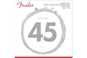 Fender 7250M Nickel Plated Steel Roundwound Long Scale Electric Bass Guitar Strings-Medium