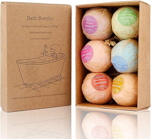 Amazon Bath Bomb 温泡 入浴剤 ギフトセット6個入り Perfect For Bubble Spa Bath Ultra Lush Bath Fizzies 粉末入浴剤 バスソルト 通販