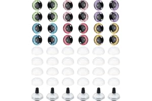 18mm Flash Safety Eyes, 60 Pcs Doll Realistic Colorful Crocheting Safety Eyes for Decor Crochet Accessories Dolls Craft, Mixe