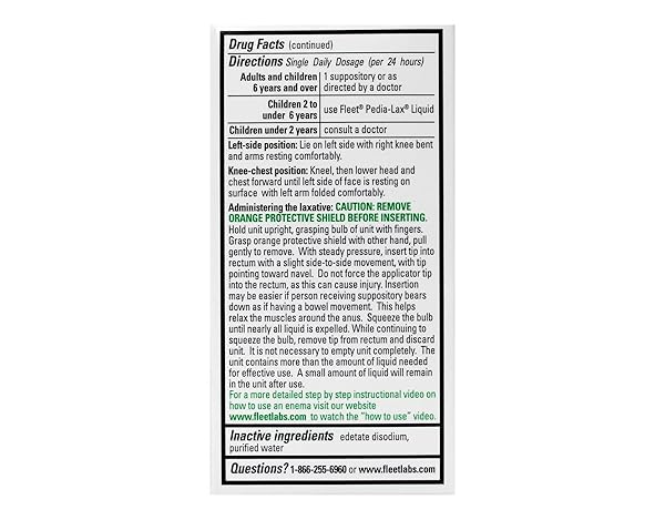 FLEET LIQUID GLYCERIN SUPPOSITORIES 4 EACH (PACK OF 6)