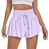 Blaosn Flowy Athletic Shorts for Women Workout Running Gym Yoga High Waist with Pockets Sweat Skorts Casual Summer Clothes