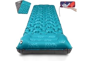 AKSOUL Self-Inflating Sleeping Pad Backpacking for Camping: Wide Inflatable Air Mattress Compact & Ultralight Sleep Mat, Lightweight Pads with Built-in Foot Pump, for Backpack Camp Hiking Traveling