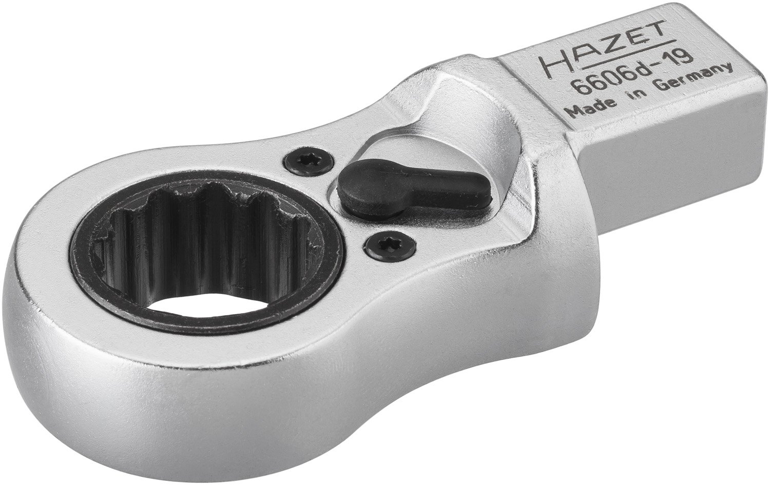 HAZET 6606D-19 81 mm 12-Point Profile Ratcheting Insert Box-End Wrench - Chrome-Plated