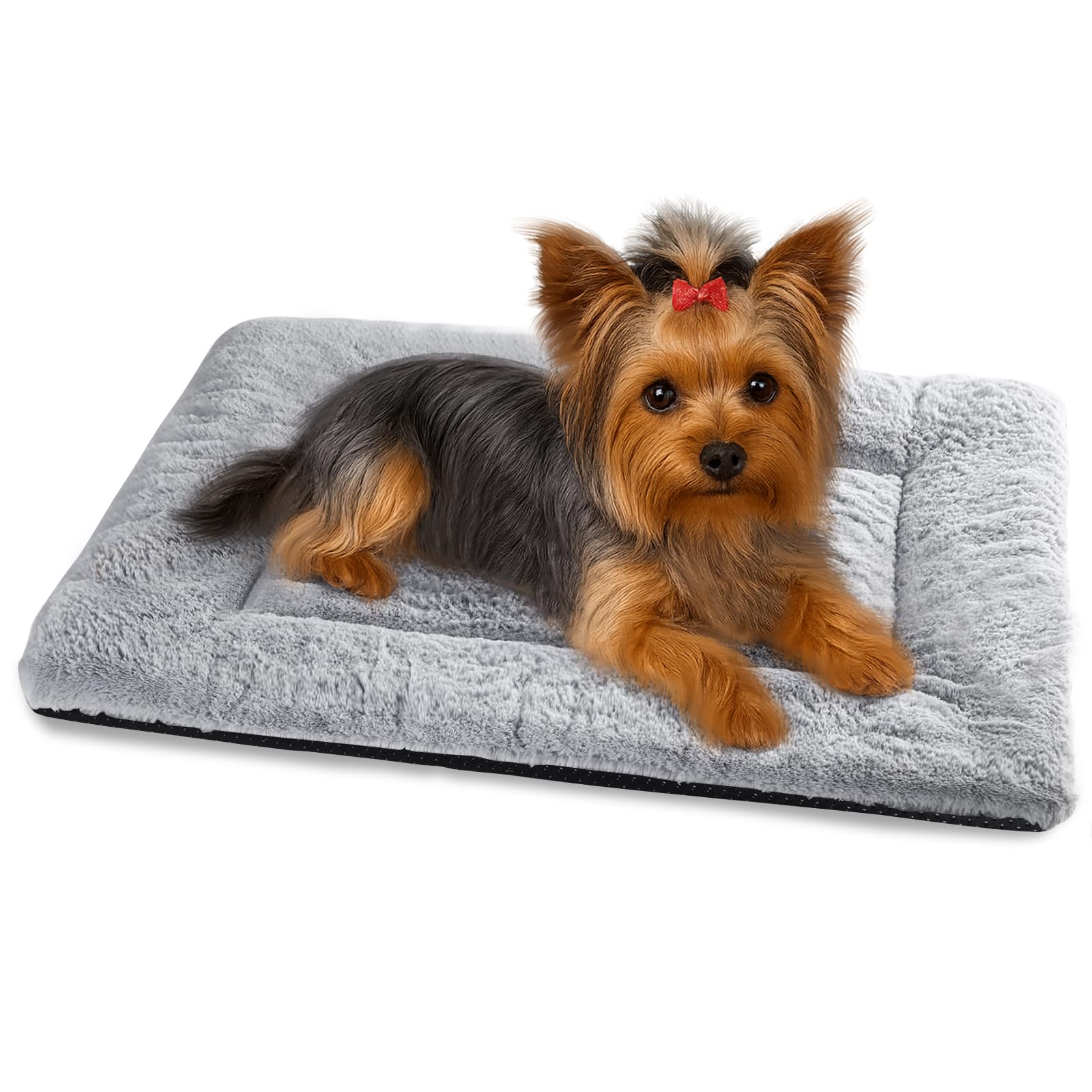 Baodan Washable Dog Bed for Small Dogs Cats, Soft Dog Crate Mattress Mat, Fluffy Comfortable Pet Beds Pad Cushion- S 60x45 cm, Grey — image 1