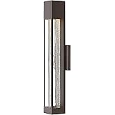 Hinkley Vapor Single Light Medium Outdoor Wall Mount Lantern, Aluminum, Crackle Glass, 6.5W GU10 LED Bulb Not Included, ADA C