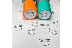 GENERIC Funny Game Characters Stamp Set, Cute Expressions Photo-Sensitive Seal, Unique Teacher Award Stamps for School, Office, DIY Crafts, Journaling & Scrapbooking (Orange + Green)