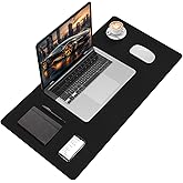 FreeNook Black Desk Mat, 31.5"×15.7" Desk Matt for Desktop, Waterproof Keyboard Pad, Computer Mats for Desktop, Large Mouse Pad, Non-Slip Computer Mat for Office Home - Black