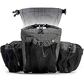 Fanny Pack Waist Bag for Men Women Hiking Daypacks with 2 Water Bottle Holder Trekking Waist Pack Waterproof Dog Walking Bag for Outdoor Travel Cycling Climbing Walking (Bottle Not Included)