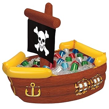 Inflatable Pirate Ship Cooler (holds apprx 72 12-Oz cans) Party Accessory (1 count) (1/Pkg)
