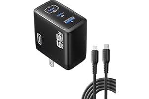 INIU USB C Charger Block, 3-Port 65W PD Fast Charging, Compact Type C Wall Charger with Foldable Plug, GaN Tech, for MacBook 