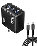 INIU USB C Charger Block, 3-Port 65W PD Fast