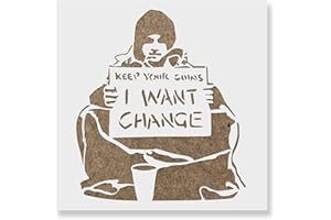 STENCIL REVOLUTION I Want Change Banksy Stencil - Banksy Stencil, Banksy Art, Graffiti Stencil, Banksy Canvas, Banksy Prints
