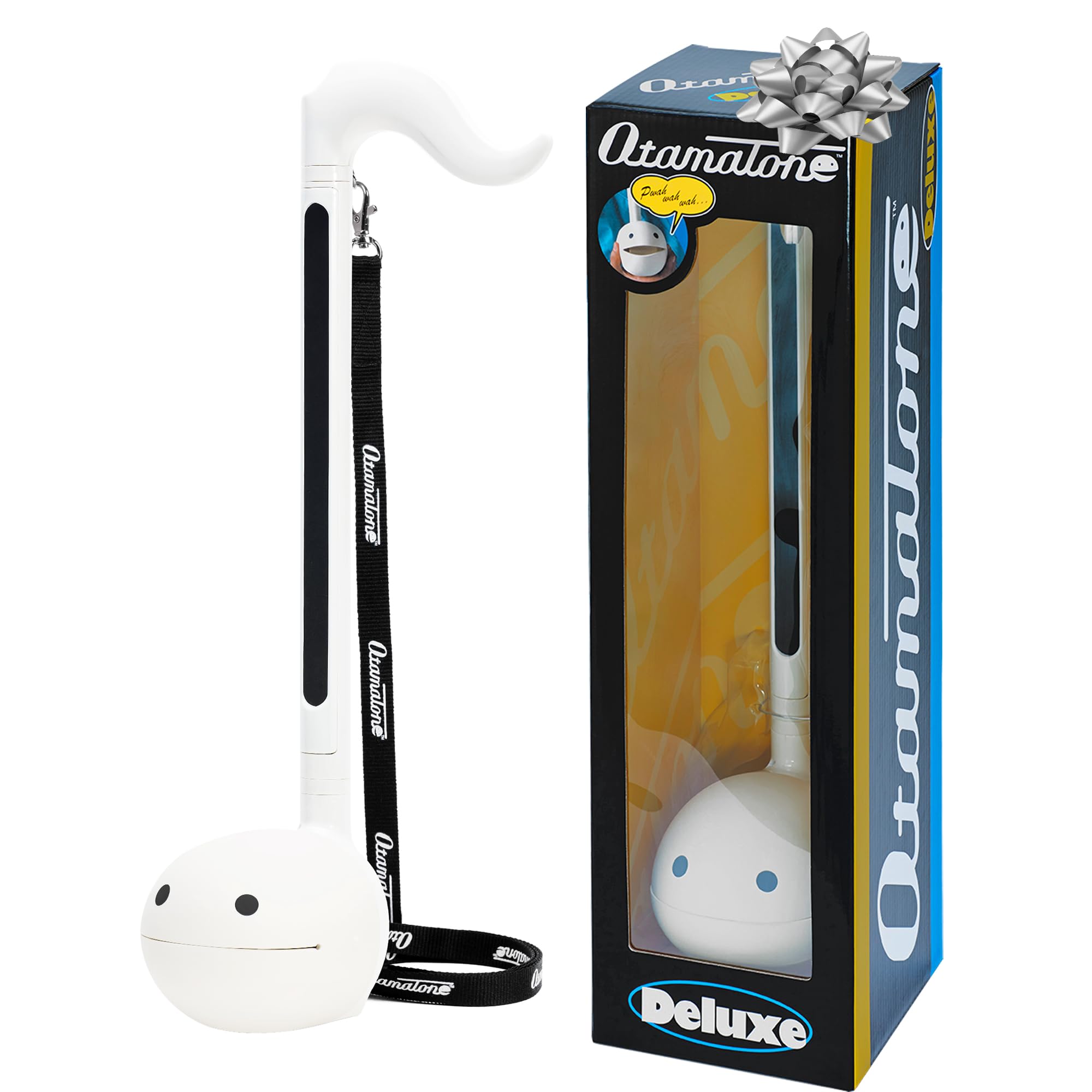 Otamatone Deluxe [Manual en inglés] Sintetizador de instrumentos musicales electrónicos de Japón por Cube/Maywa Denki, Blanco