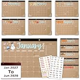 Large Doodle Teacher Desk Calendar 2027-2028 Teacher planner 18-Month | 2027-2028 Holiday Monthly Desk Desktop Classroom Calendar 2027 Jan 2027-Jun 2028 with Holiday Planner Stickers