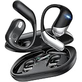 Ultra Open Ear Headphones, Bluetooth Bone Conduction Earbuds with Earhooks | Over the Ear Headphones with Live Translation, IP55 Waterproof, LED Display, Lightweight for Running, Fitness, Workouts