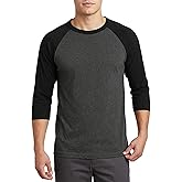 BasicList Men's Raglan Baseball T-Shirt | Soft cotton tee with a two-tone design and straight flat hem for athletic and casual wear
