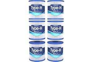 Grefilt Type H Pool Filter Cartridge, Suitable for Intex 330 GPH Filter Pump in Above Ground Pools, Replaces Intex 29007E, 6-Pack