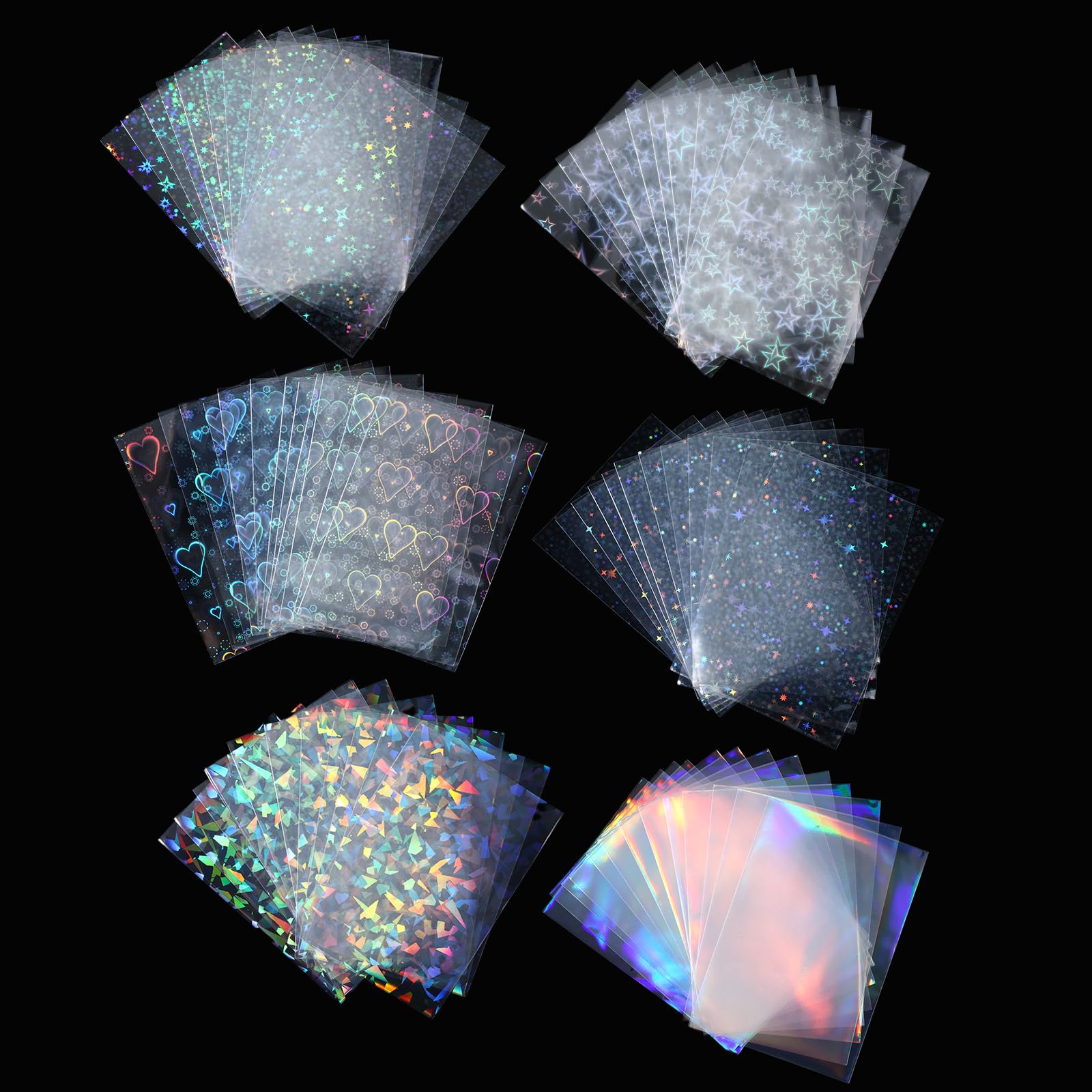 300 Pcs Photo Card Sleeves, Holographic Card Sleeves, Soft Clear Slim Fit for Photocard Mini Photo Cards, Postcards, Recipe Cards (88x61mm)