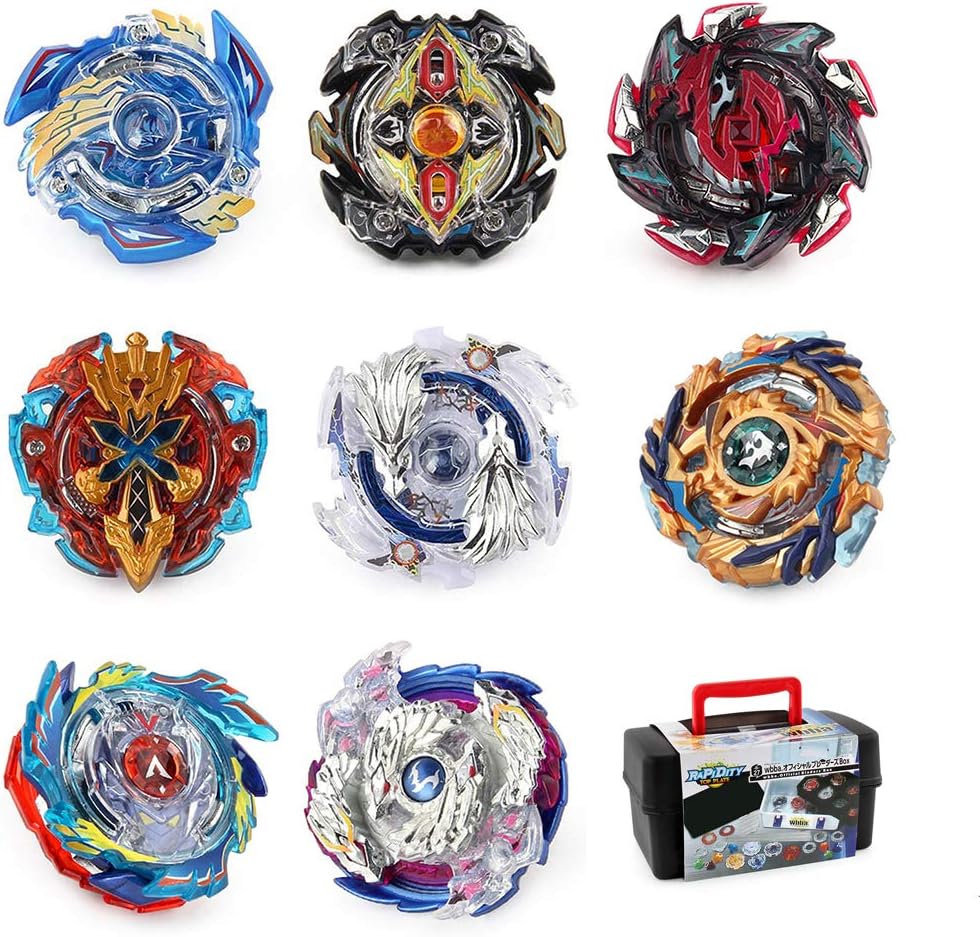 ANYOTA Spinning Burst Evolution Metal Fusion 8pcs Gyro Battling Game Starter Pack Set