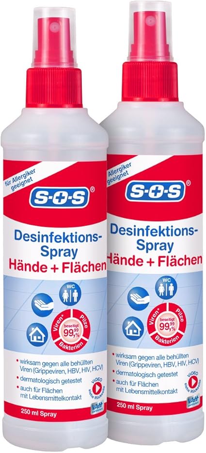 SOS Desinfektions-Spray: Desinfektionsmittel zur gründlichen und ...