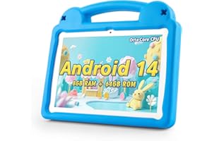 Paitanry Kids Tablet - 10 Inch Android 14 Tablet for Kids, 8+64GB GMS Certified Learning Device with WiFi 6 (2.4GHz + 5GHz), 