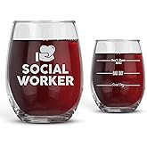 Bad Bananas Social Worker Gifts - 21 oz Stemless Wine Glass - Don't Even Ask - Social Worker Appreciation Gifts for Women - Lcsw Coworker