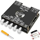 Bluetooth Power Amplifier Board Stereo - HiFi 2.1 Channel 2X220W+350W Bluetooth 5.1 16-32V Digital Power Audio Amplifier Module Subwoofer Control with AUX/Bluetooth/USB Flash Drive (ZK-AS21)