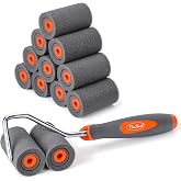 13 Pack 2" High Density Foam Paint Roller Kit for Smooth &amp; Precision Finish | PinStone Caved-in Black Foam Roller, Small Foam Mini Rollers for Painting Walls, Cabinets, Doors, Furniture, Edging, Touch up