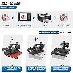 Topdeep Heat Press 15x15 Inch 8 in 1 Heat Press